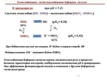 Состав гемоглобиновой буферной системы