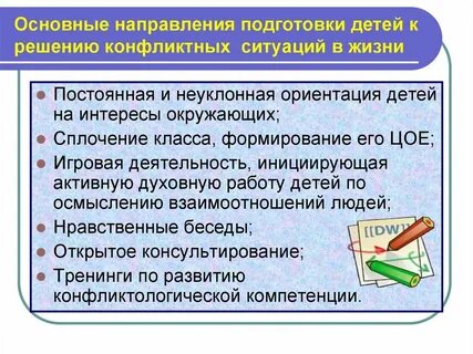 Основные направления конфликта