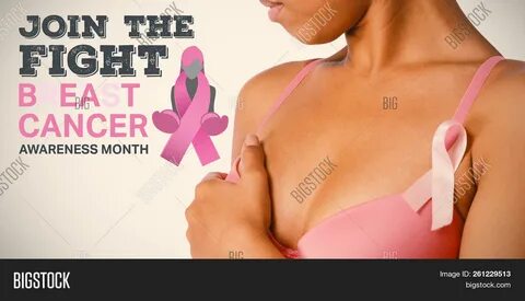 Download high-quality Breast cancer awareness message against woman images