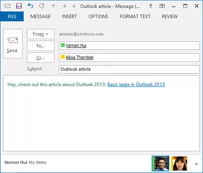 Outlook hyperlink settings. Message options