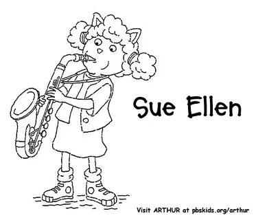 Sue Saxophone Ellen Coloring Pages Playing Activity Sketch C