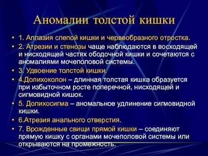 Развитие толстого кишечника