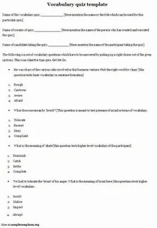 The vocab quiz