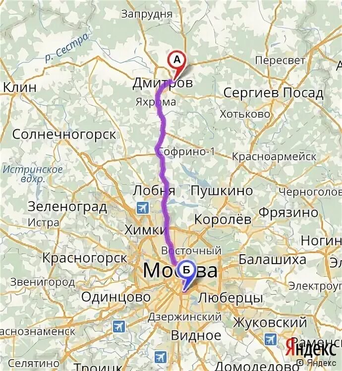 Сколько по времени до дмитрова