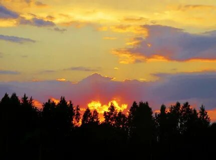 Заря солнце село стало темнеть