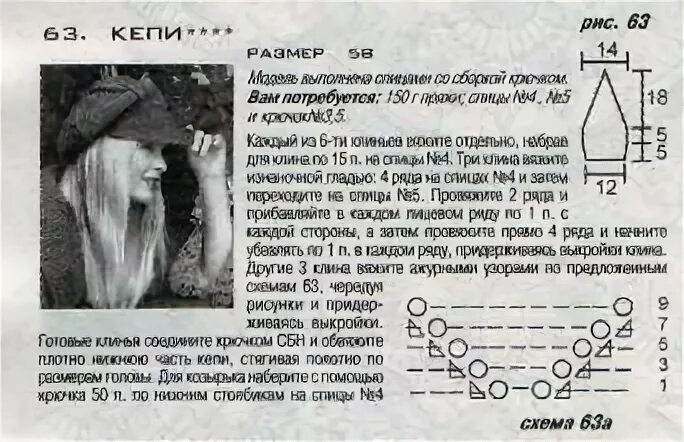 Женские кепки с козырьком схема