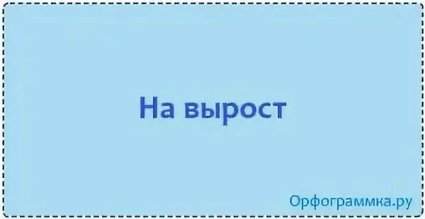 На вырост как пишется