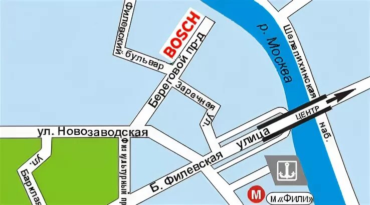 Береговой проезд на карте