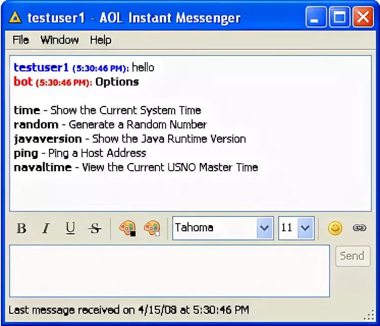 AOL instant Messenger (aim). Чат Ява. Бот для виндовс. Чат бот на java.