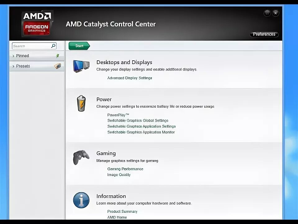 Catalyst Control Center cannot be started there are currently no settings. Amd fix