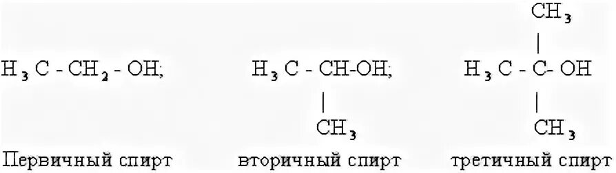 Структурная формула вторичного спирта