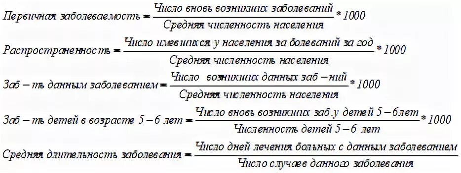 Средняя продолжительность заболевания. Показатель заболеваемости формула. Показатель структуры заболеваемости формула. Показателей общей заболеваемости населения формулы для расчета. Показатель общей и первичной заболеваемости формула.