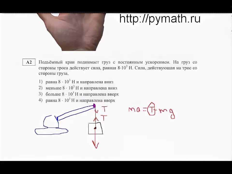 Подъемный кран поднимает груз с постоянным ускорением. Сила действующая на трос со стороны груза. задания егэ по физике 2012 год. на груз со стороны каната действует сила. подъемный кран поднимает груз с постоянным ускорением 8000 н.