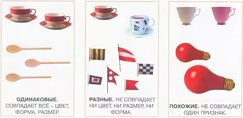 Можно ли несколько предметов. Сходство и различие предметов. одинаковые и разные предметы. одинаковые и разные по форме предметы. предметы одинаковые по величине.