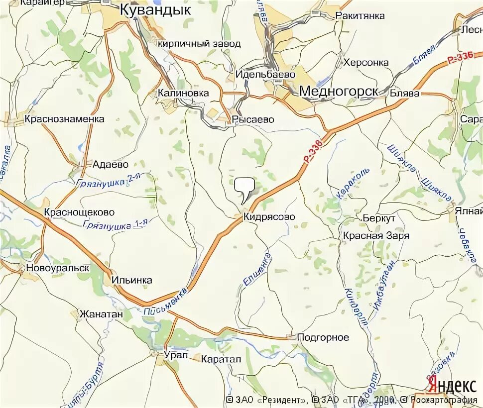 Г орск на карте россии показать. Город Медногорск на карте России. Медногорск Оренбургская область на карте. Карта Рысаево Медногорск. Кидрясово Оренбургская область на карте.