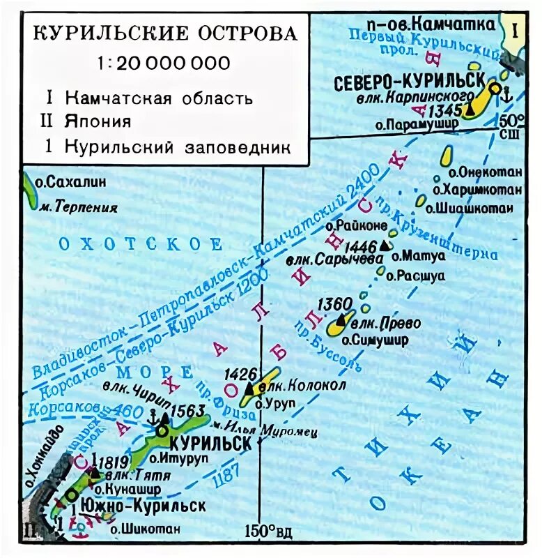 Вулканы на Курильских островах на карте. Вулканы на Курильских островах на карте с названиями. Курильские острова на карте мирового океана. Вулканы на Курилах на карте.