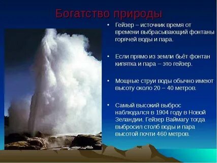 Гейзер предложение