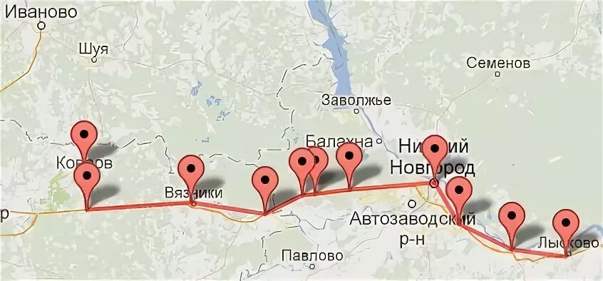 Сколько километров от коврова