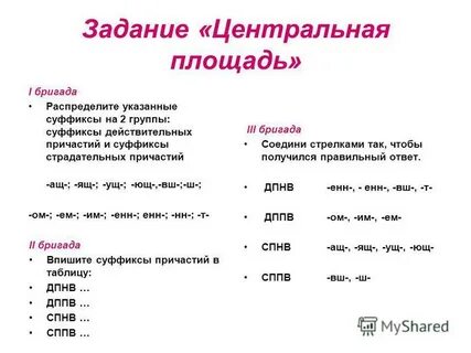 Морфологический разбор суффикс