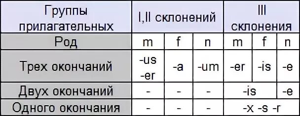 Прилагательные первой группы. Окончания существительных в латинском языке таблица. Склонение прилагательных в латинском языке. Таблица склонений прилагательных в латинском. Склонения в латинском языке таблица.