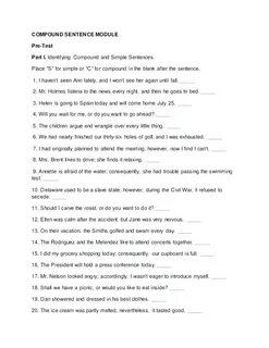 Simple sentence exercises