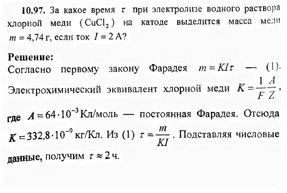 Выделение меди из раствора