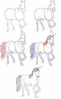 Рисуем единорога поэтапно