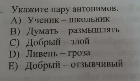 6 пар антонимы