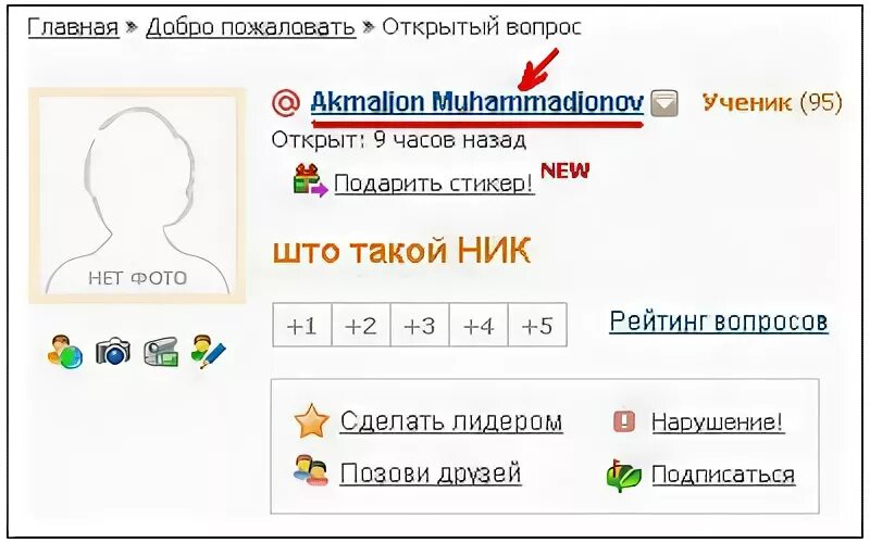 Ник сайт
