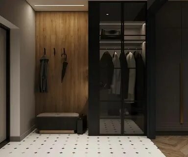 Темные шкафы в прихожей