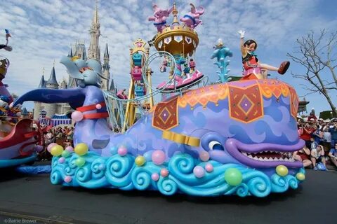 The children saw disney floats