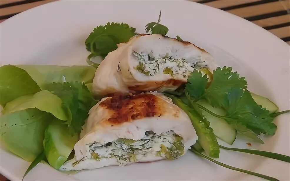 Филе с сыром и зеленью