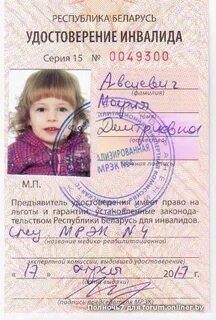 Беларусь инвалид 3 группа