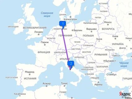 Париж рим расстояние
