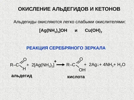 Этаналь и серебро реакция