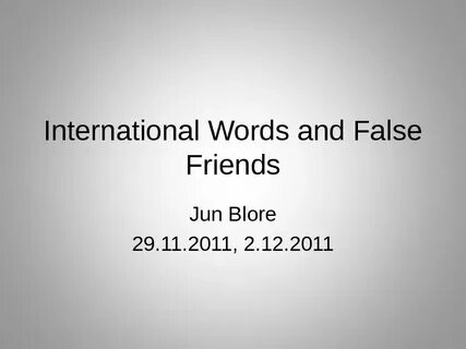 International words