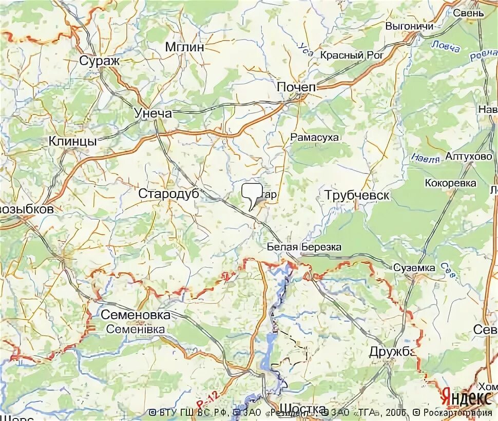 Карту брянского погарского района