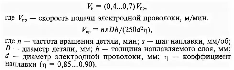 Скорость подачи проволоки при сварке