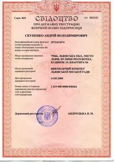 Открыть фоп