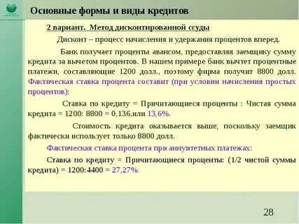 Доходы в виде процентов по кредитам