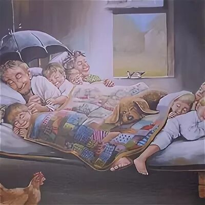 Картина счастье в доме. Кошки много спят. Коты в коробке. Денгель счастливая семья. Хоть тесно.