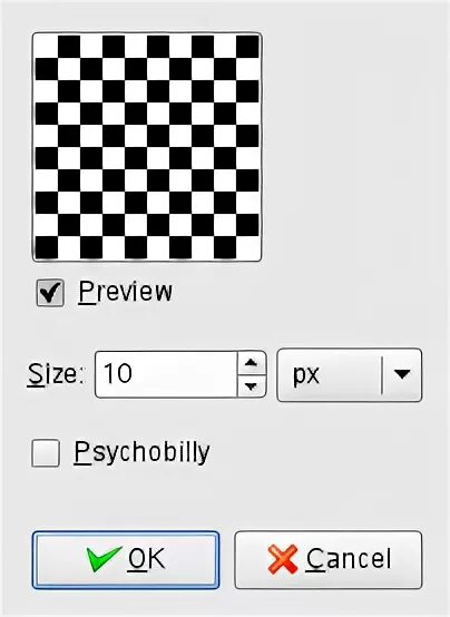 Square size. Square size