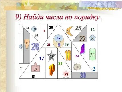 Найди числа по порядку