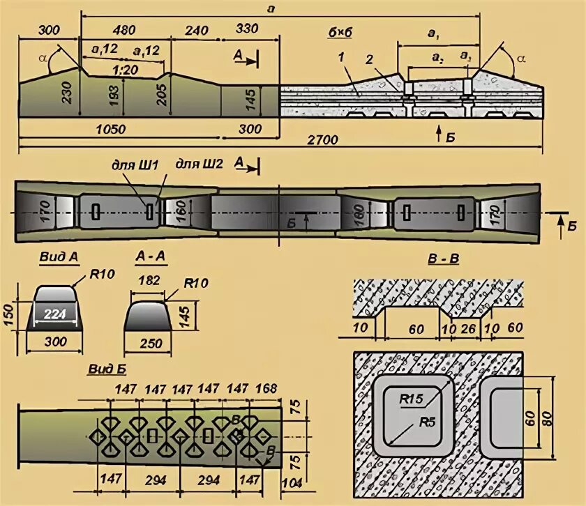 Размер бетонной шпалы железнодорожной. Шпала рельсовая бетонная. Шпала ш1 чертеж. Вес жб шпалы