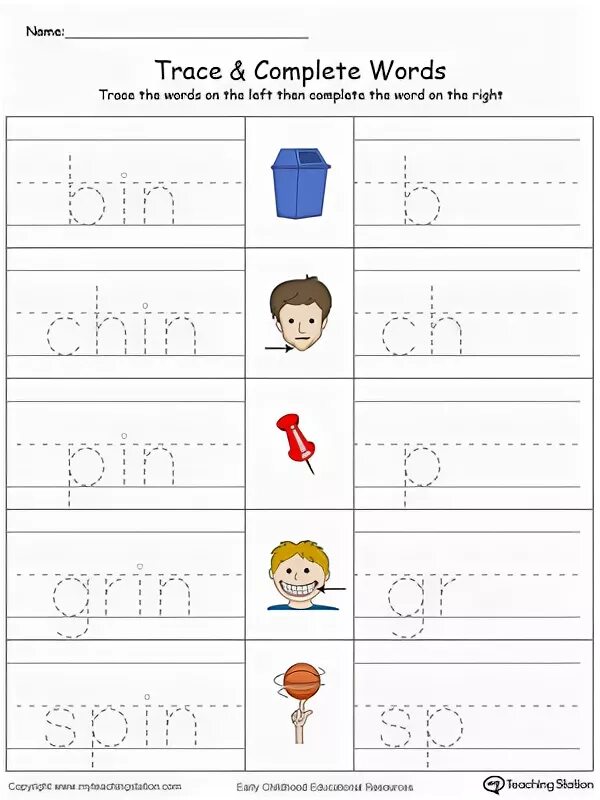 Then trace. Trace the words. tracing words. worksheets trace the words. cvc tracing.