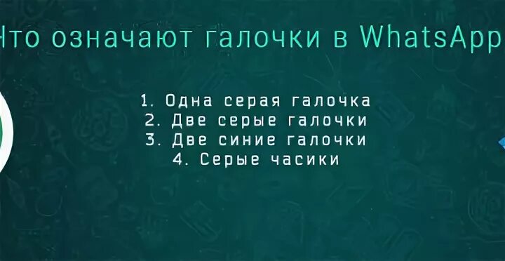 Как сделать в ватсап одну галочку сообщениях