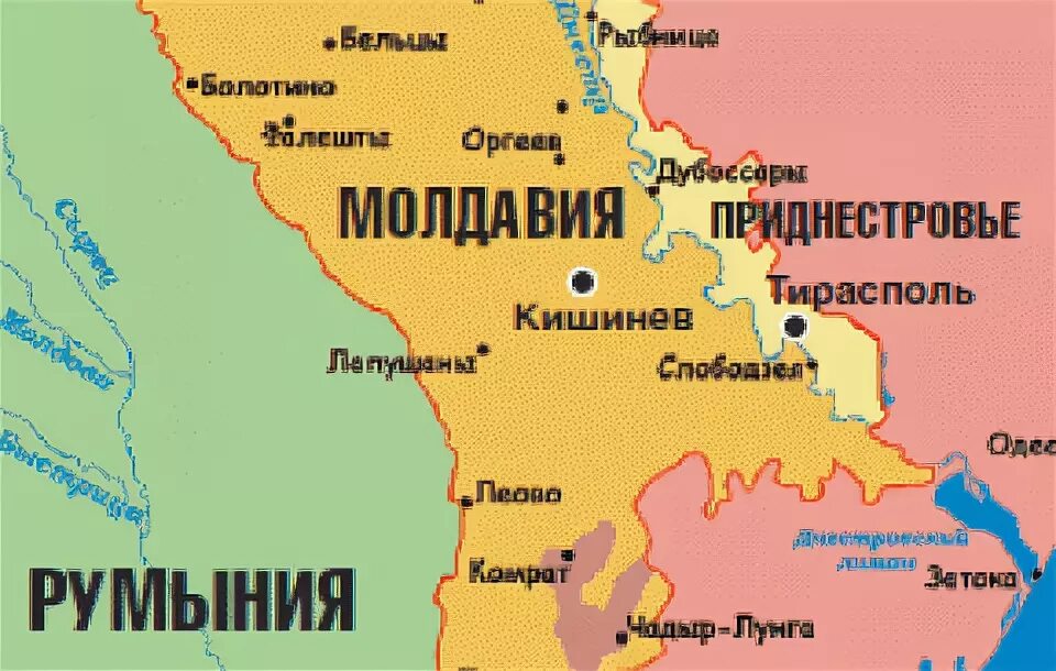 Карта Молдовы и Приднестровья. Карта Молдавии и соседей.