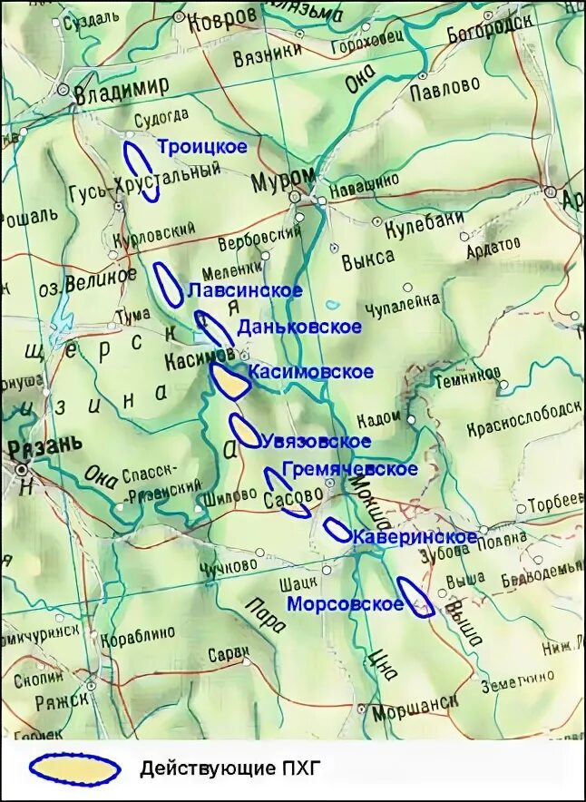 Карта касимовского района. Окско-Цнинский вал. Окско-Цнинский вал на карте Владимирской области. Касимовское ПХГ Геология. Окско-Цнинский вал на карте.
