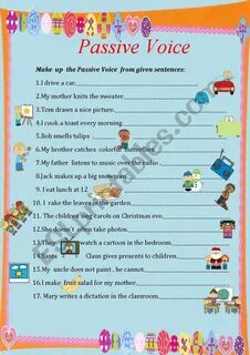 Rewrite the sentences from active into passive