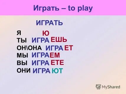 Слово играть глагол